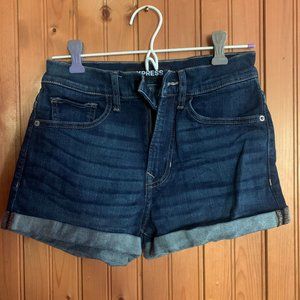 Express Shortie Dark Wash Shorts